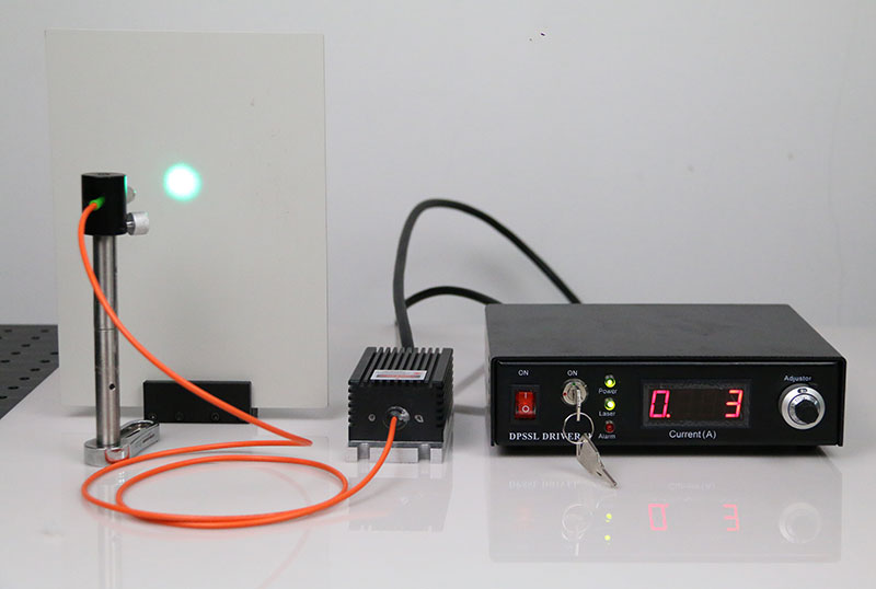 505nm 50mW Single Mode Fiber Coupled Laser Green Laser Beam With Power Supply